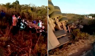 Idoso morre e mais quatro pessoas ficam feridas após colisão entre carro e caminhão na BR-430 em Igaporã