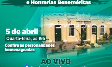 Câmara de Vereadores de Caetité realizará Sessão Solene de entrega dos Títulos de Cidadão Caetiteense e Honrarias Beneméritas