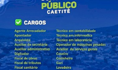 Prefeitura de Caetité anuncia edital para Concurso Público