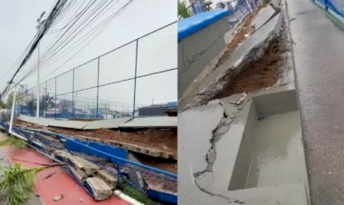 Parte de complexo milionário, inaugurado há três meses, desaba após chuvas em Salvador