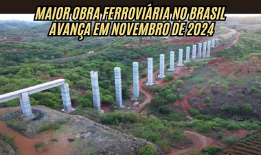 A maior obra de infraestrutura ferroviária no Brasil avança e já conta com mais de 243 km de trilhos instalados!