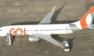 Avião colide com carro na pista ao decolar no Aeroporto do Galeão, no Rio; ninguém se feriu