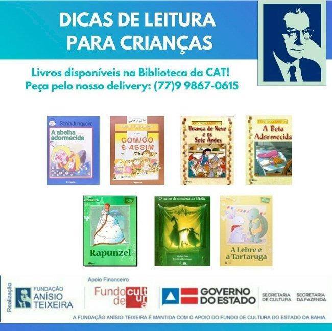 Dica de leitura para crianças - Casa Anísio Teixeira