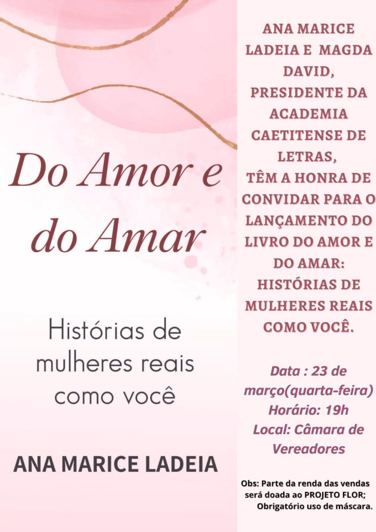 CONVITE: LANÇAMENTO DO LIVRO DO AMOR E DO AMAR: HISTÓRIAS DE MULHERES COMO VOCÊ!