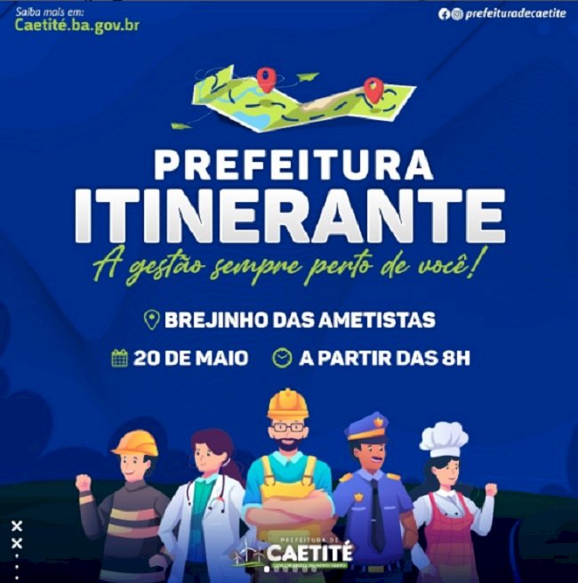 Utilidade Pública: Projeto Prefeitura Itinerante estará no distrito de Brejinho das Ametistas nesta sexta-feira (20)