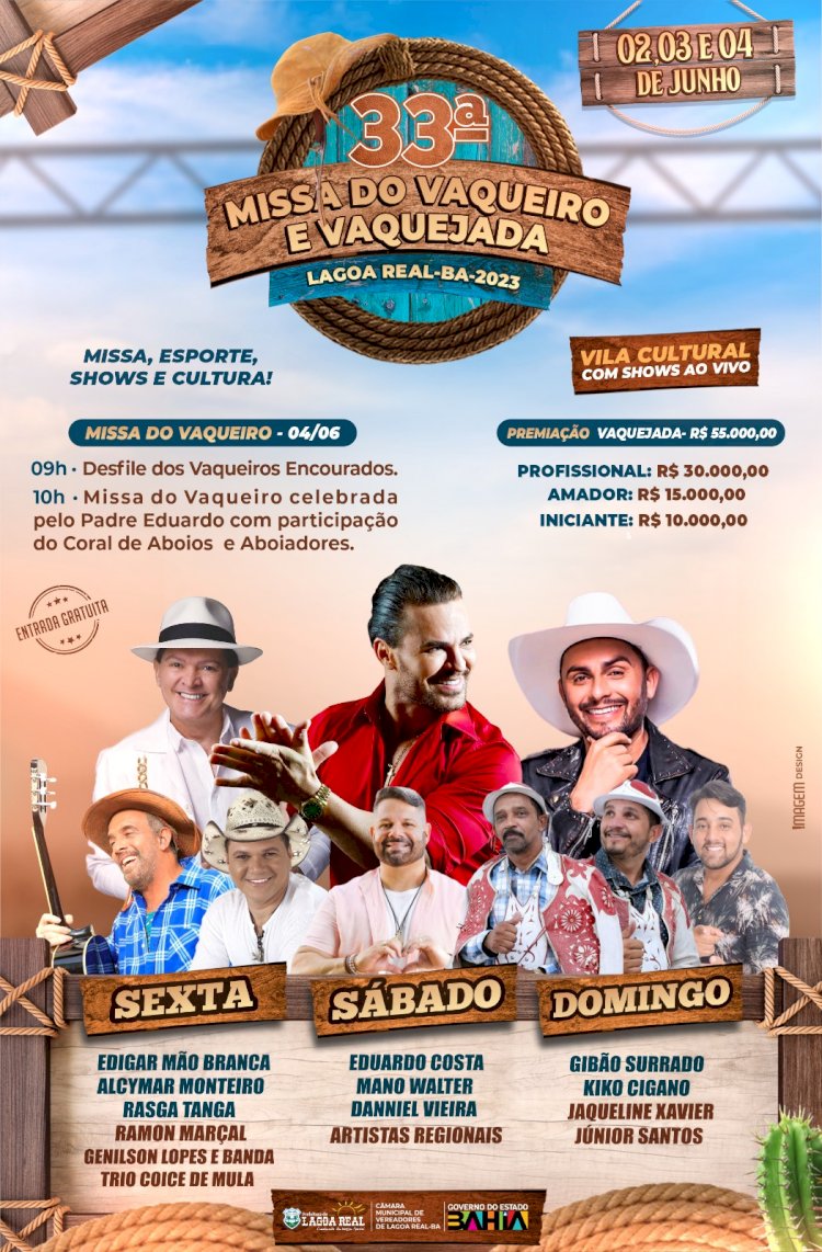 Confira a programação da 33ª Missa do Vaqueiro e Vaquejada de Lagoa Real
