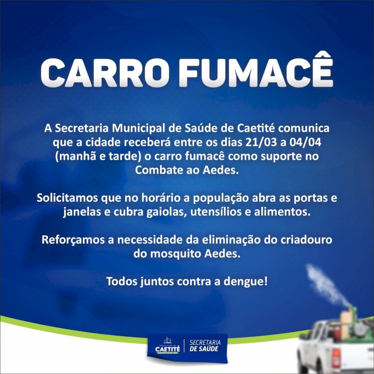 UTILIDADE PÚBLICA - CARRO FUMACÊ