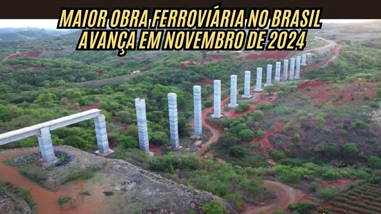 A maior obra de infraestrutura ferroviária no Brasil avança e já conta com mais de 243 km de trilhos instalados!