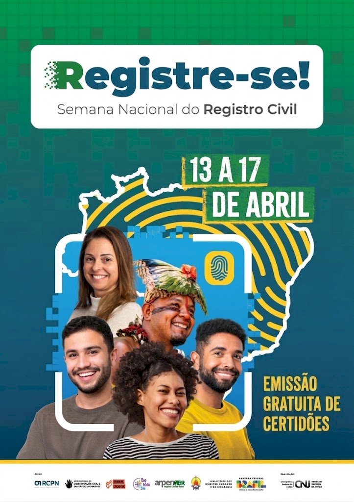 Campanha Registre-se! Compareça para obter gratuitamente a 2ª Via da Certidão de Nascimento ou Casamento