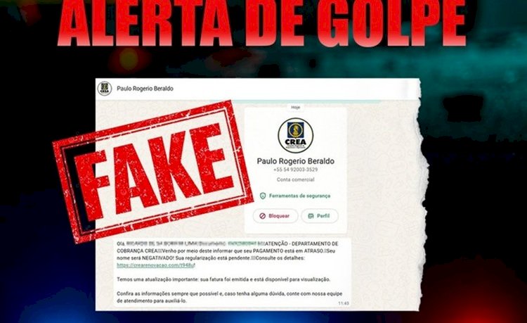 Crea-BA alerta sobre mensagens falsas de cobrança
